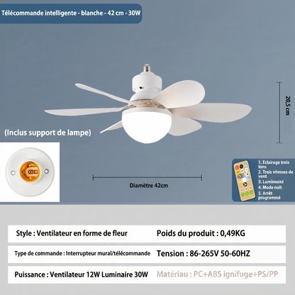 Ventilateur Plafonnier 2-en-1 Lumière LED | AirVibe