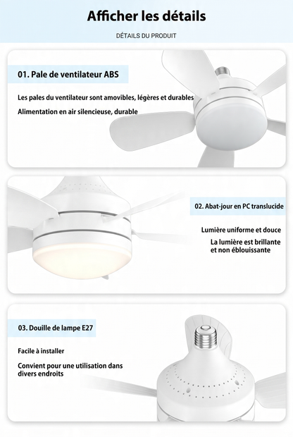 Ventilateur Plafonnier 2-en-1 Lumière LED | AirVibe