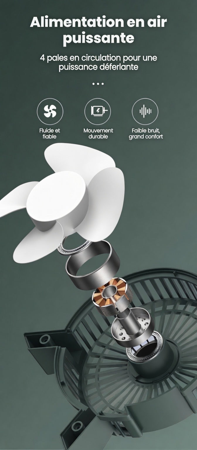 Ventilateur USB Silencieux Rechargeable